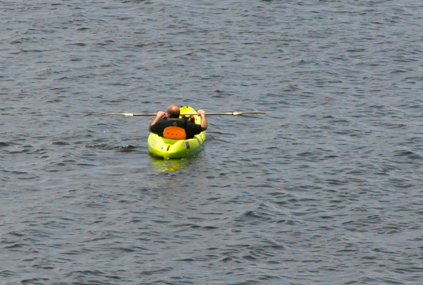 the rude driver in a canoe